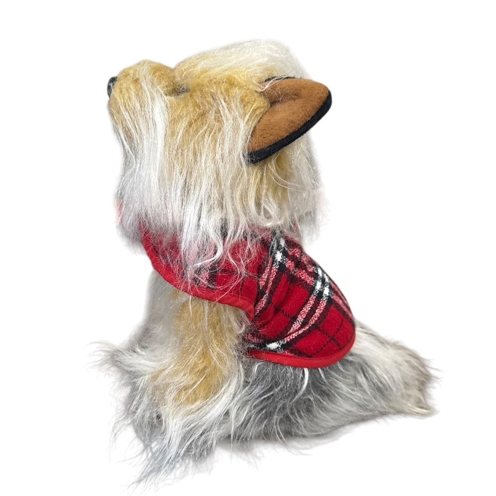 Russ Plush Yorkie Dog Realistic Stuffed Animal Long Hair Terrier Puppy Red Coat